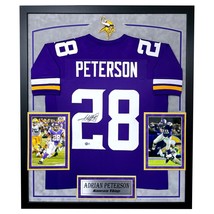 Adrian Peterson Autographed Minnesota Vikings Purple Jersey Framed BAS Signed - £1,161.79 GBP