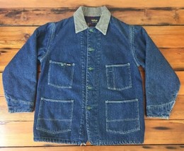 Vintage OshKosh Button Up Workwear Denim Plaid Fleece Lined Chore Jacket... - $149.99