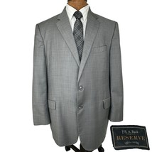 JOS A BANK ZEGNA Reserve Gray Suit Blazer Sport Coat Jacket 48R Wool Custom - $67.31