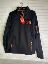 Ultra Game Cincinnati Bengals Quarter Zip Fleece Pullover Sweatshirt Men... - £58.42 GBP