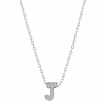 .925 Sterling Silver Mini Small Initial Letter J Dainty Necklace - £23.82 GBP