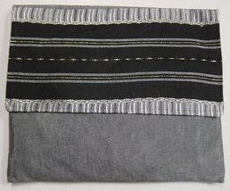 Talit Bag Gabrieli Silver/Grey with Black/Gold and Silver accent Size:12... - $49.50