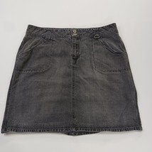 Faded Glory RN#89169 Women's Black Cotton Blend Denim Skirt Pockets Size 16 image 11