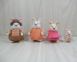 Little Li&#39;l Woodzeez Lil Hoppingood White Bunny figures family of 4 w/ book - $13.50