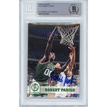 Robert Parish Boston Celtics Auto 1993 NBA Hoops Autographed On-Card Beckett BAS - £100.80 GBP