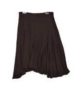 MICHAEL KORS Sz M Slinky Stretch Asymmetrical Brown Midi Skirt Y2K Grung... - £19.15 GBP