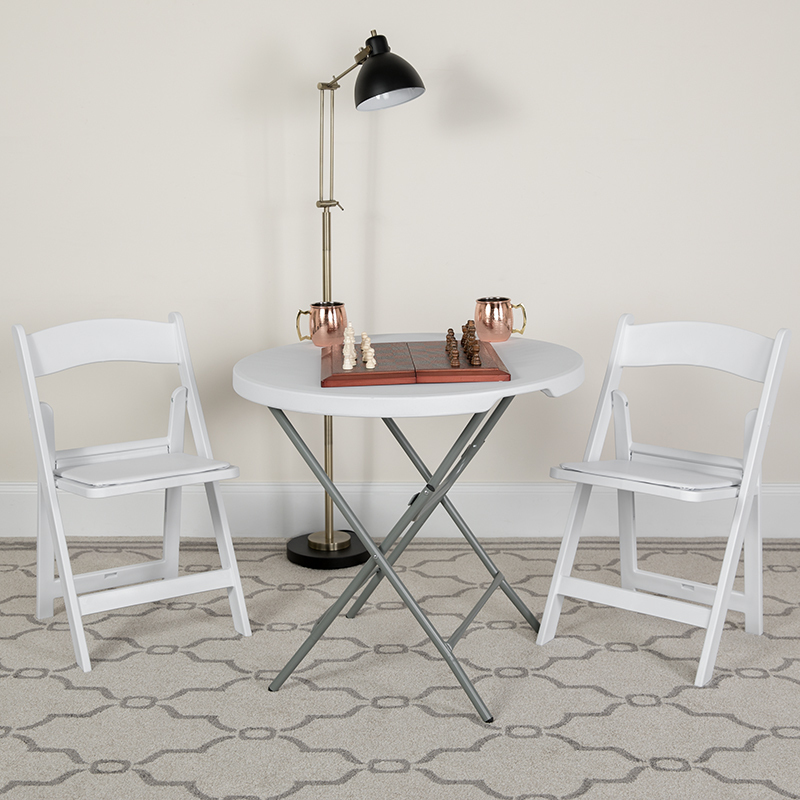 White Resin Folding Chair LE-L-1-WHITE-GG