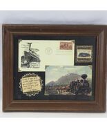 1303 Log train Postcard and Stamp US Railroad Engineers of America  Framed - $492.53 MXN