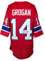 Steve Grogan Signé Personnalisé Rouge Pro Style Football Jersey JSA ITP - £77.52 GBP