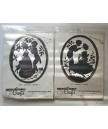 VTG Crewel Embroidery Kit Victorian Silhouette Oval Frame 8045Garden 804... - $33.94 CAD