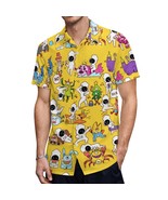 Mondxflaur Cartoon Button Down Shirts for Men Short Sleeve Pocket Casual - $35.65 CAD