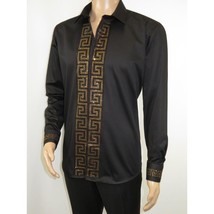 Men CEREMONIA Turkey Shirt 100% Cotton Fancy Rhine Stones #TSV 15 Black Slim Fit image 8