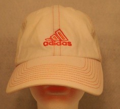 Adidas White Orange embroidered stitching logo Adjustable Dad Trucker Cap Hat - £31.59 GBP