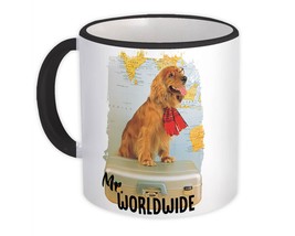 Cocker Spaniel Map Mr. Worldwide : Gift Mug Dog Pet Puppy Travel Cute Funny - £12.77 GBP
