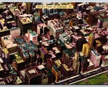Aerial View of Downtown Chicago Illinois IL UNP Unused Linen Postcard I15 - $9.85