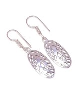 Life of Tree Filigree 925 Silver Overlay Handmade Artisan Drop Dangle Ea... - $10.87 CAD