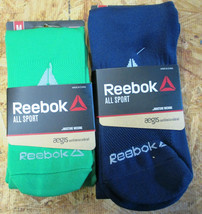 2 Pack Reebok All Sport Athletic Knee High Socks Size Med Youth 4-8/ Wom... - £11.85 GBP