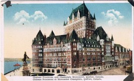 Postcard Chateau Frontenac &amp; Champlain Monument Quebec City - £1.47 GBP