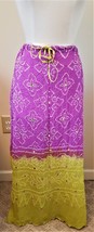 Graham Kandiah 100% Silk Skirt Sz-One Size Purple/Yellow Made in India - £23.95 GBP