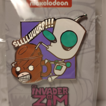 Invader Zim Slurping Gir Enamel Pin Official Nickelodeon Collectible Badge - £12.98 GBP