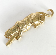 Vintage JJ Signed Jaguar Jonette Jewelry Gold Tone Brooch Pin 3in - $19.95