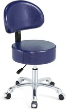 Thick Sturdy Padding with Wheels and Back Support,Swivel Rolling Stool R... - £122.46 GBP