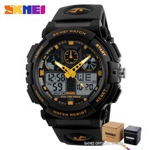 SKMEI Sports Watch Men Digital Double Time Watches 50M Watwrproof Week Display W - £46.93 GBP