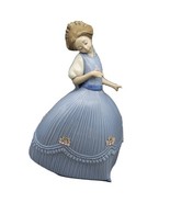 Vintage Lladro Daisa 1981 Woman With Blue Dress Flowers Spain. One petal... - $246.51