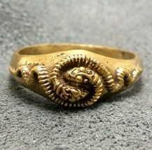 Snakes Men Brass Ring Thai Real Amulet Love Attraction Charm Thailand Nice Gift - £21.20 GBP