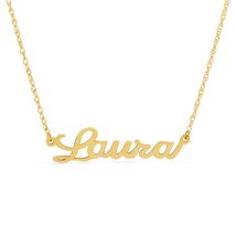 14k Solid Gold Custom Name Necklace  Laura Font, Personalized &amp; Custom Made Nam - $379.99