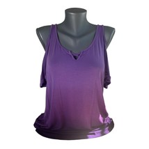 Rock &amp; Republic Women&#39;s Purple Cold Shoulder Short Sleeve Blouse Size Sm... - $9.90