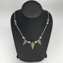 13g,2mm-25mm, Small Green Serpentine Arrowhead Beaded Necklace,19&quot;,NPH238 - £3.77 GBP