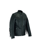 High Mileage Ladies Black Fringe and Rivet Leather Jacket - 715549 - €167,67 EUR+