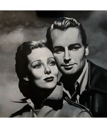 Loretta Young Alan Ladd Film Art Painting 20x20 Canvas Movie Memorabila Portrait - $2,621.24 CAD