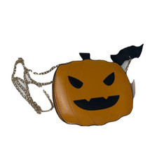 Jack-O-Lantern w/Bat Pumpkin Halloween Fashion Street Wear Chain Crossbody Purse - £14.80 GBP