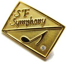 SF Symphony Diamond Lapel Pin Vintage Tie Tack 1/10 10Kt Gold Necktie - £78.21 GBP