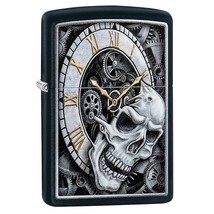 Zippo Windproof Lighter Skull Clock Design - £42.59 GBP