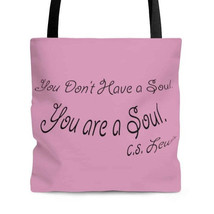 AOP Tote Bag &quot;You are a Soul&quot; Pink in 3 Sizes - $24.74+