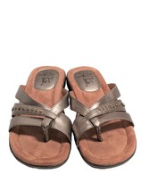 Life Stride Erica Women&#39;s Metallic Bronze Cushioned Thong Sandal Flats S... - £16.61 GBP