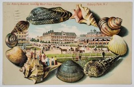 Asbury Park New Jersey Seashell Border Looking West from Casino Postcard E25 - £21.31 GBP