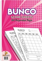 Bunco Score Sheets 100 Single Side Large Print Score Sheets with Perforation Per - £16.89 GBP
