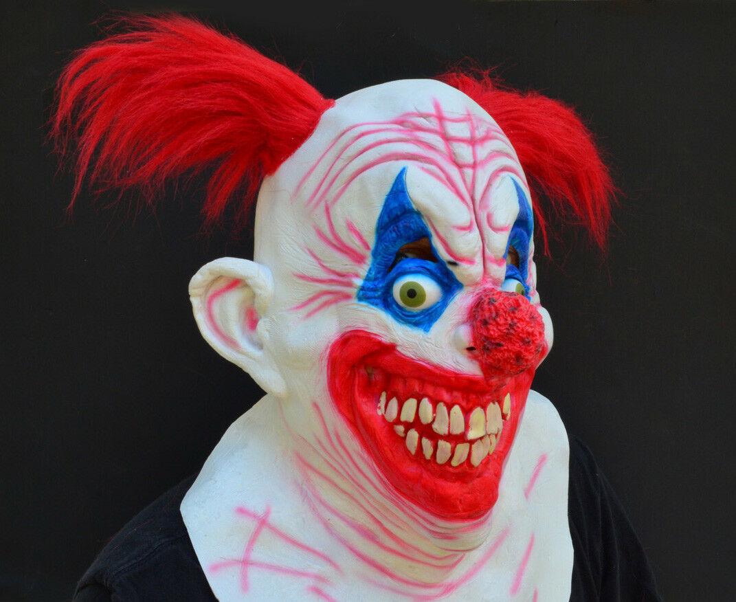 Scary Halloween Clown Mask Costume Party CRAZY CLOWN - $14.99