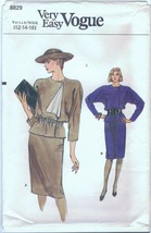 Very Easy Vogue 8829 Chic Two Piece Dress Pattern 1980s Choose Size Uncut - £15.65 GBP
