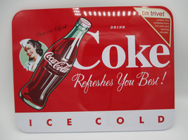 Coca-Cola Tin Trivet Red Refreshes You Best Waitress Coke Logo Retro - £6.33 GBP