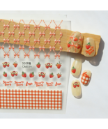 Strawberry Nail Stickers: 5D Puffy Decals, Cottagecore Style - $7.16 CAD