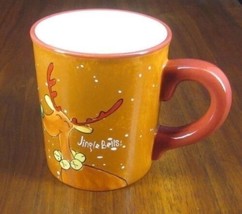 Jingle Bells Reindeer Vintage Hand-Painted Graphic Coffee Cup/Mug Bells ... - £11.95 GBP