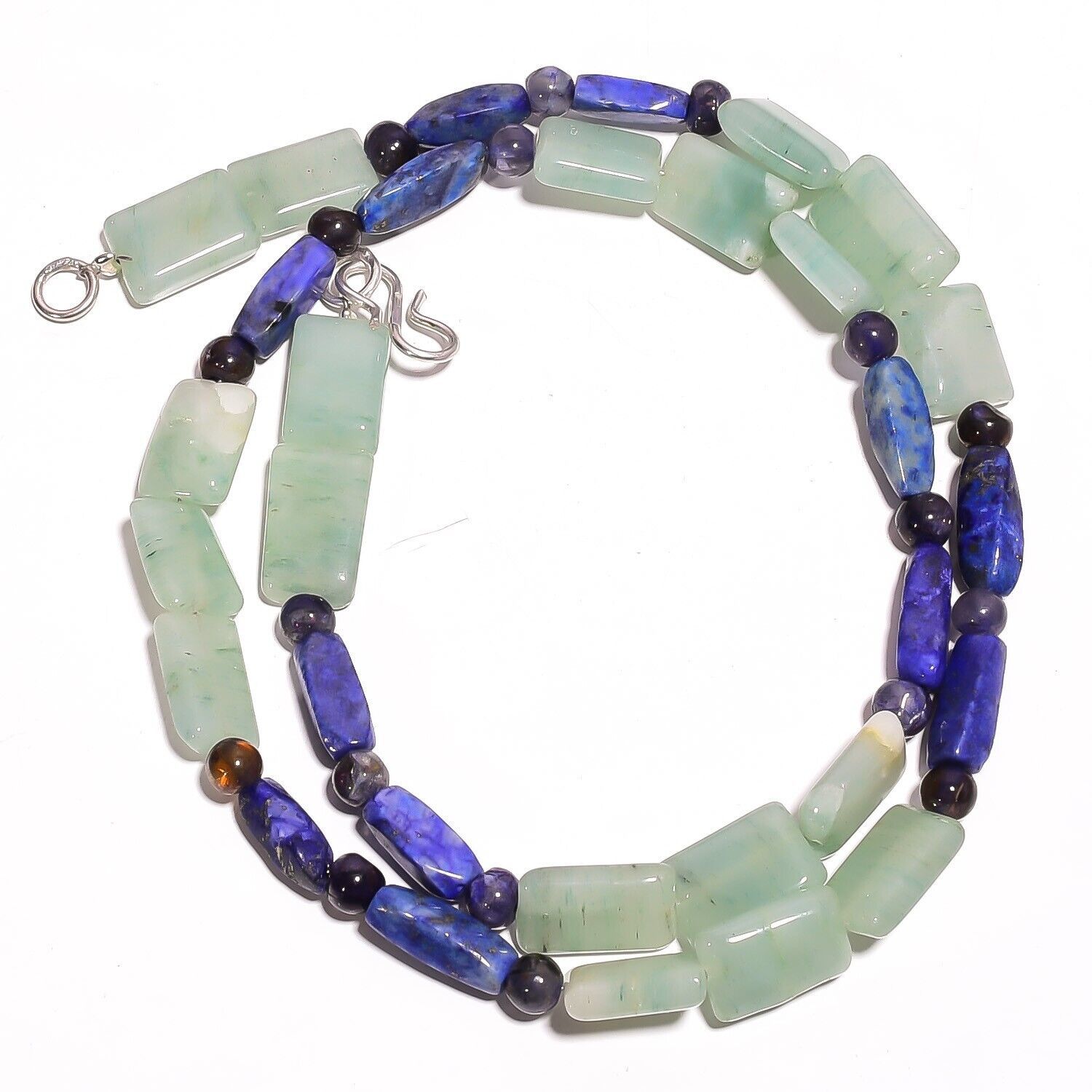 Primary image for Natural Green Aventurine Lapis Lazuli Iolite Gemstone Beads Necklace 17" UB-3184