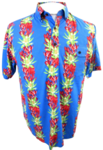 CUBAVERA Men Hawaiian ALOHA shirt p2p 22&quot; M rayon Polo pullover camp lua... - $18.80