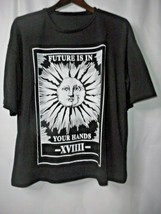 SHEIN Black Short Sleeve T-shirt Future Is In Your Hands XVIIII Sz XS CE... - £15.32 GBP