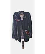 Vintage Carole Little Cardigan Beaded Velvet Silk Sweater Women Small - €15,93 EUR
